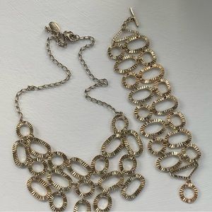 White House Black Market Gold Necklace with Matching Bracelet.